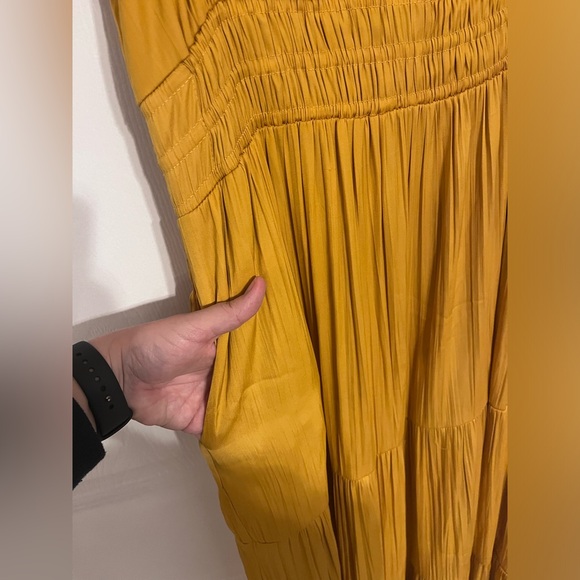 Anthropologie Somerset Silky Maxi Dress Mango Yellow - Size L - Picture 3 of 6